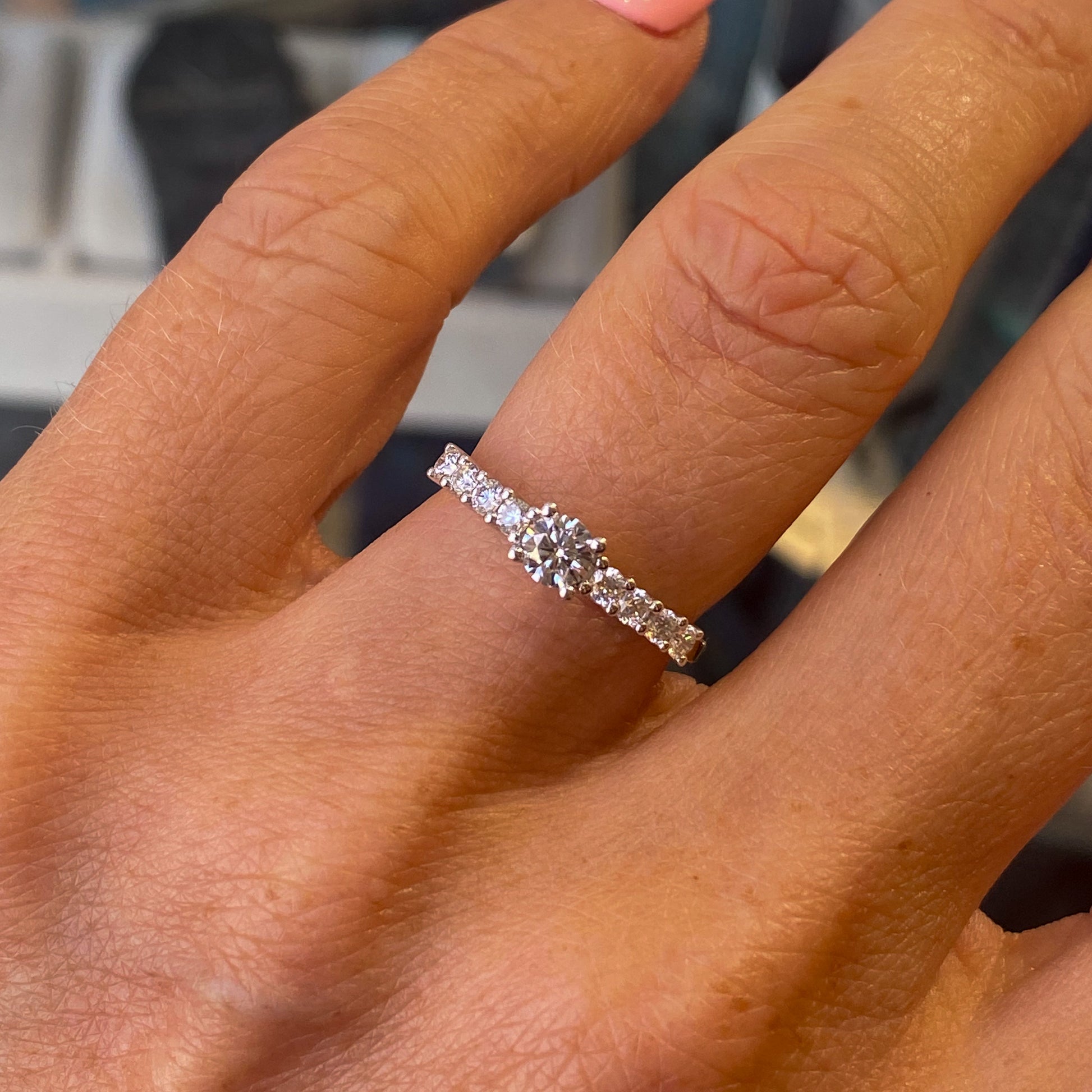 18ct Gold Diamond Solitaire Engagement with With Diamond Set Band | 0.57ct - John Ross Jewellers