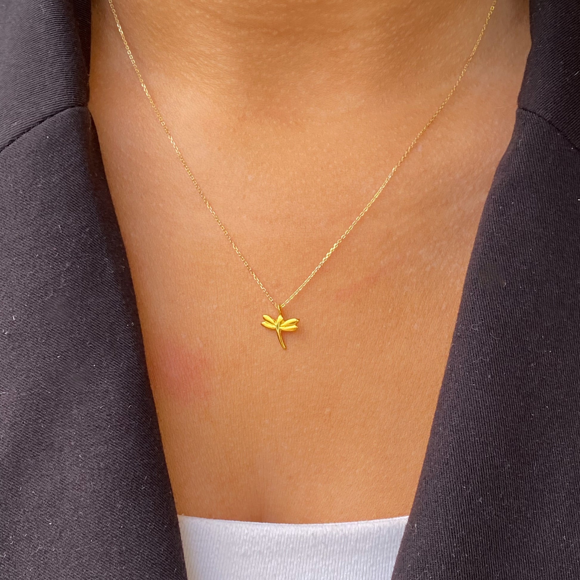 9ct Gold Darling Dragonfly Necklace - John Ross Jewellers