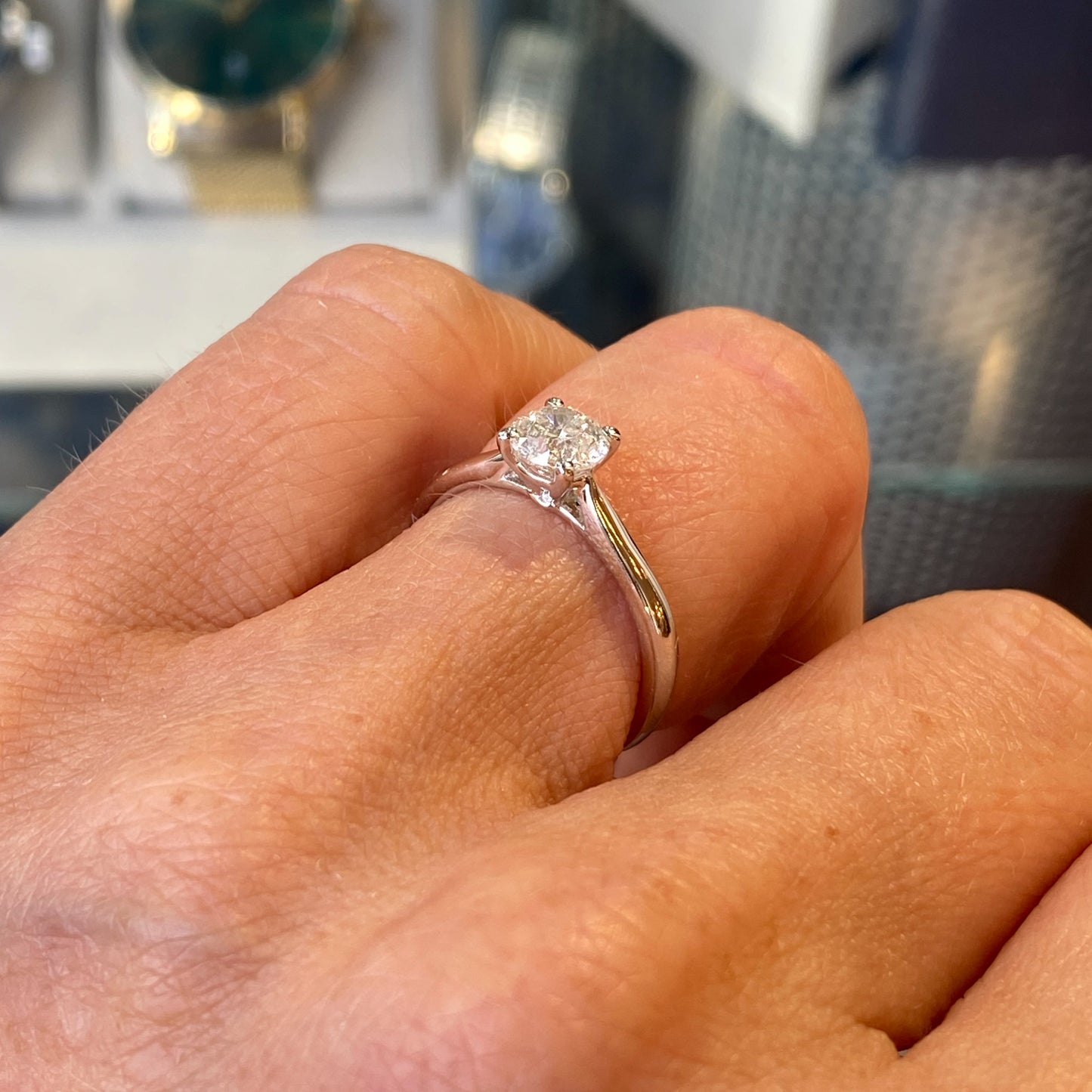 18ct White Gold Diamond Solitaire Engagement Ring | 0.80ct - John Ross Jewellers