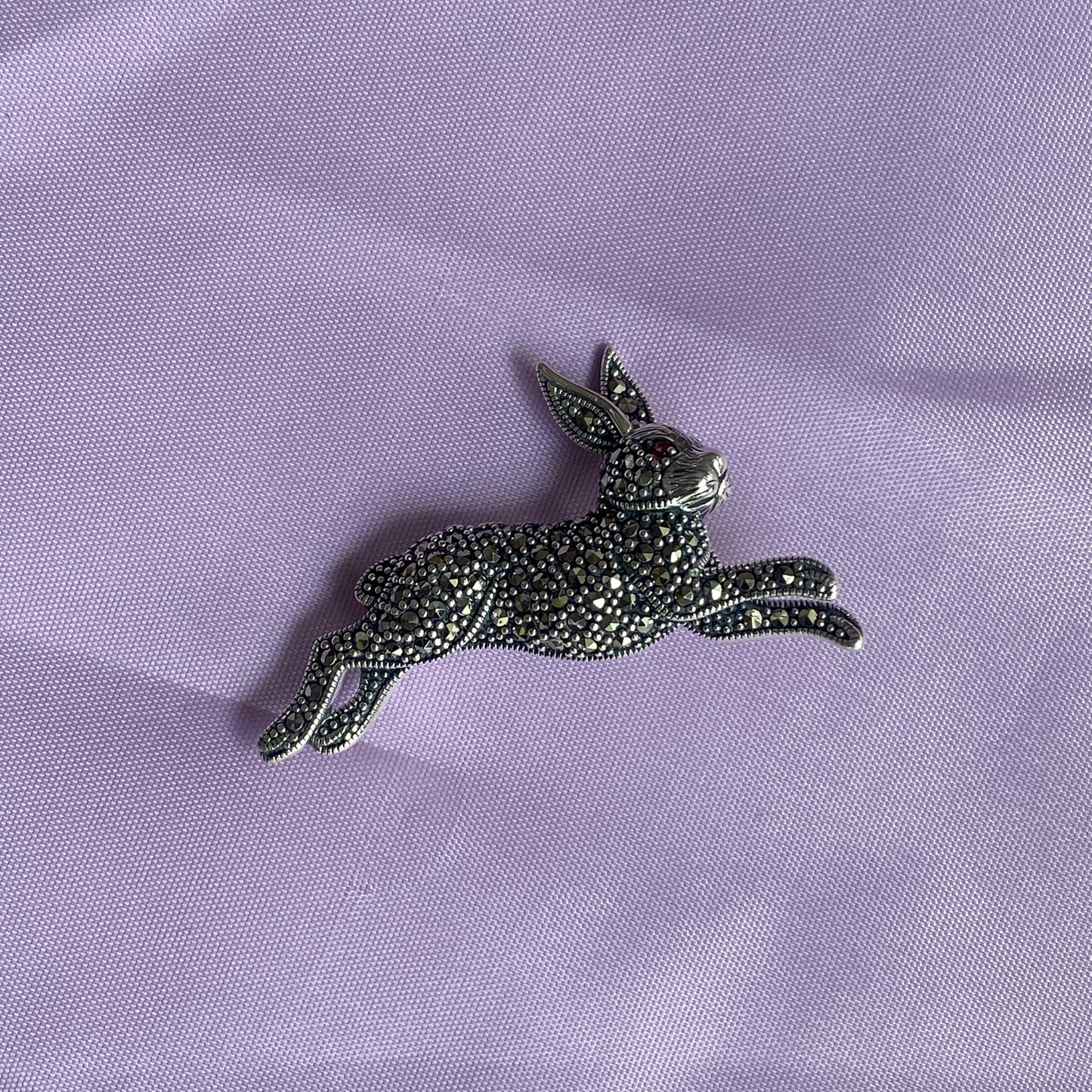 Silver Running Hare Marcasite Brooch - John Ross Jewellers