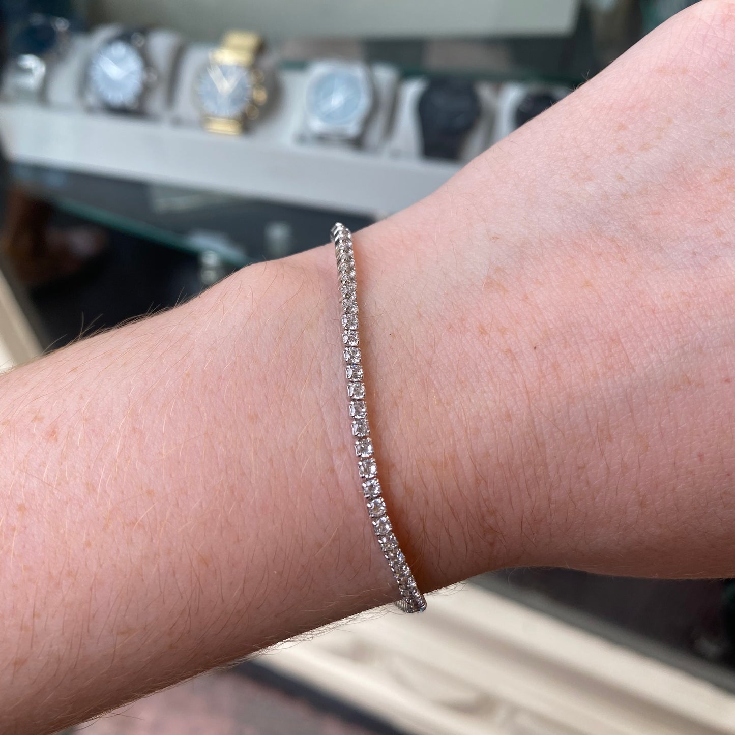 Silver CZ Line Bracelet - John Ross Jewellers