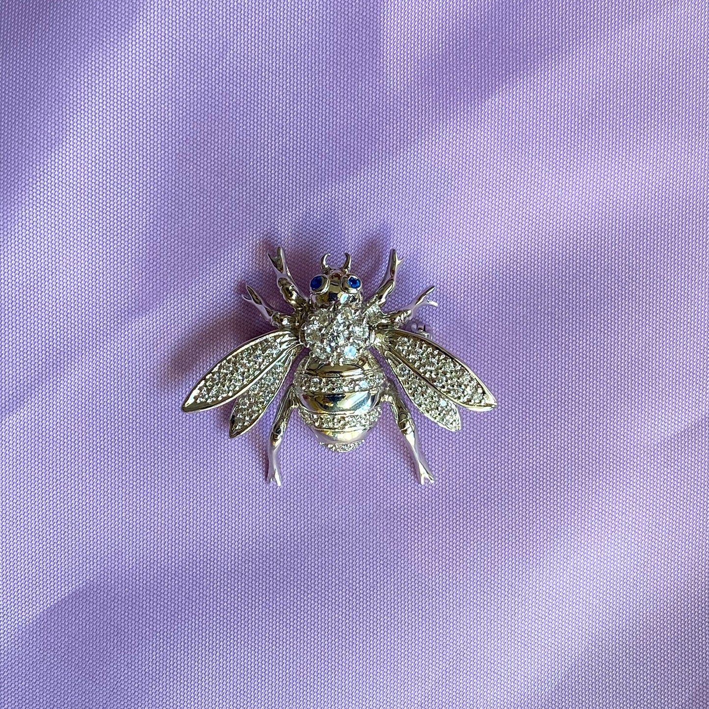 Silver CZ Bee Brooch - John Ross Jewellers