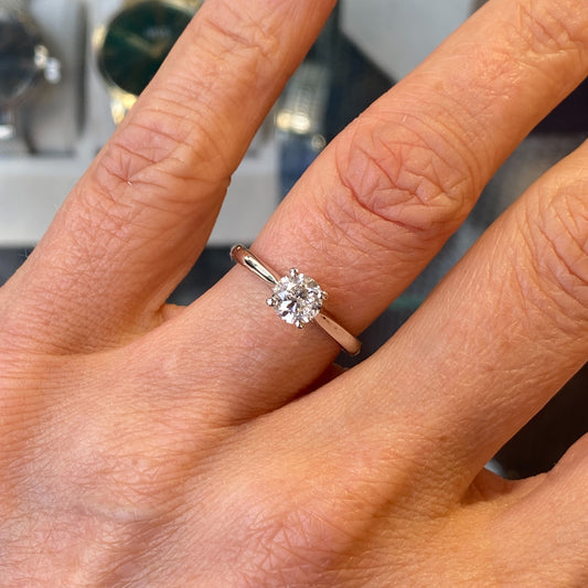 18ct White Gold Diamond Solitaire Engagement Ring | 0.80ct - John Ross Jewellers