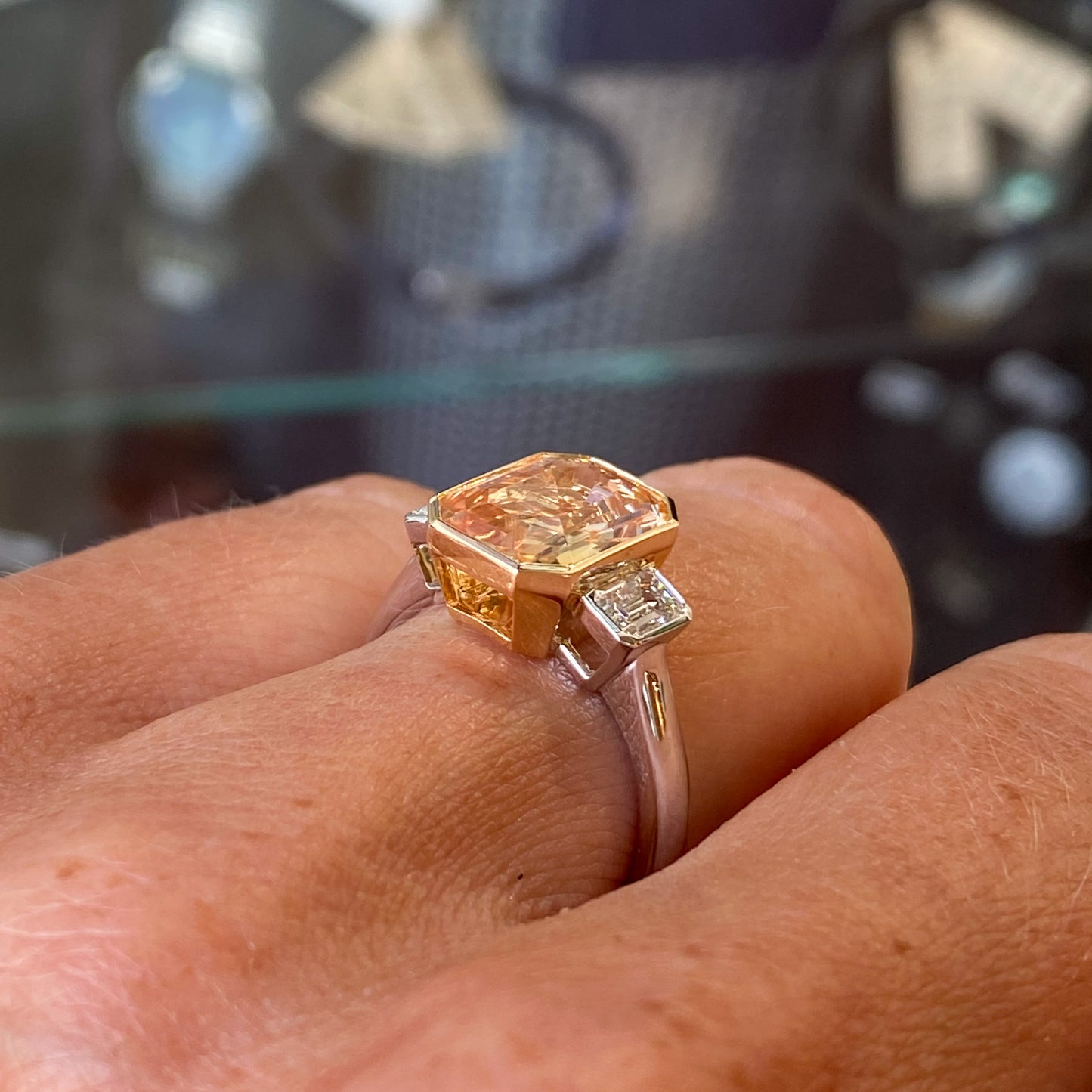 Platinum Yellow Sapphire & Diamond Ring - John Ross Jewellers