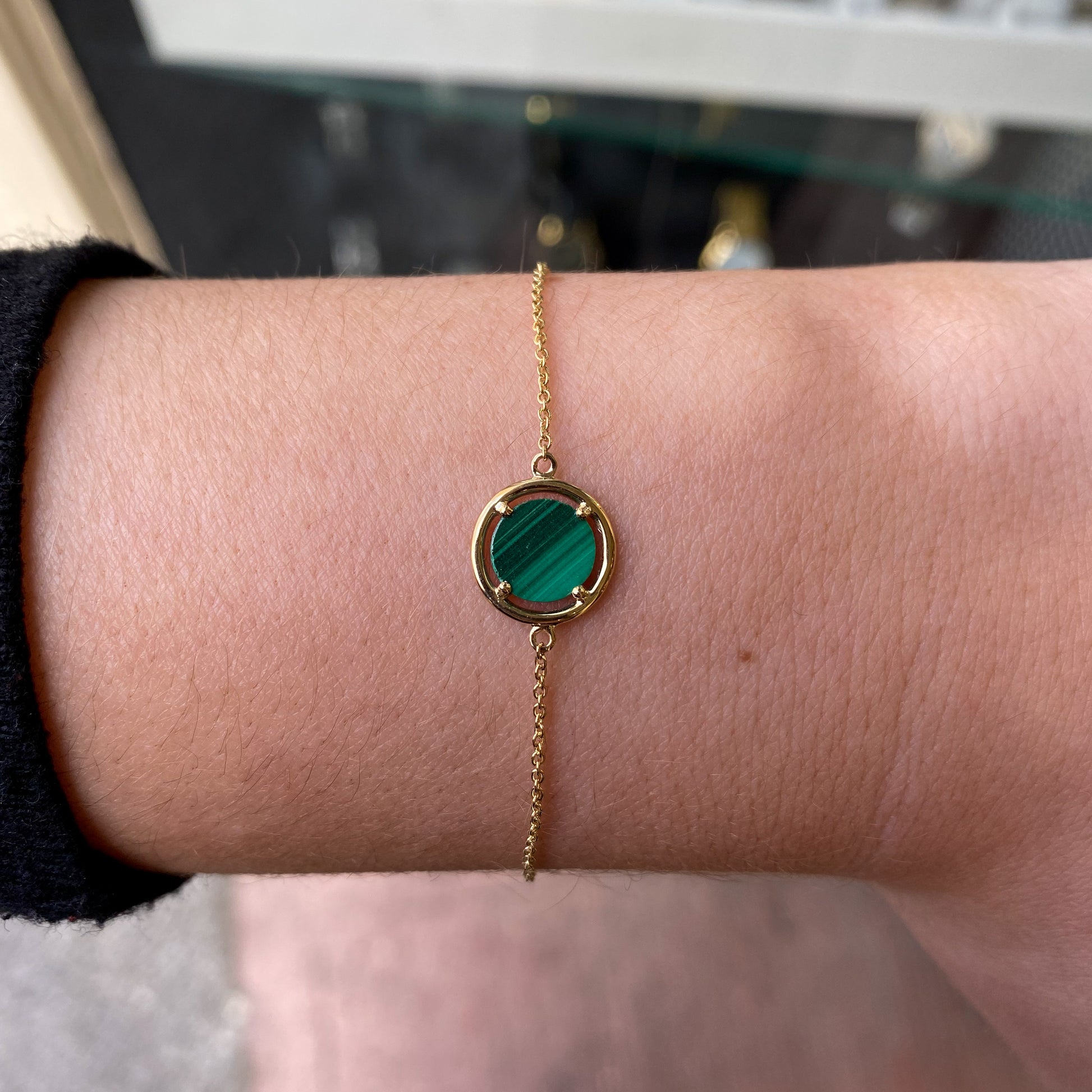 14ct Gold Malachite Bracelet - John Ross Jewellers