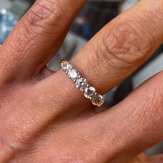 9ct Gold Five Stone CZ Eternity Ring - John Ross Jewellers