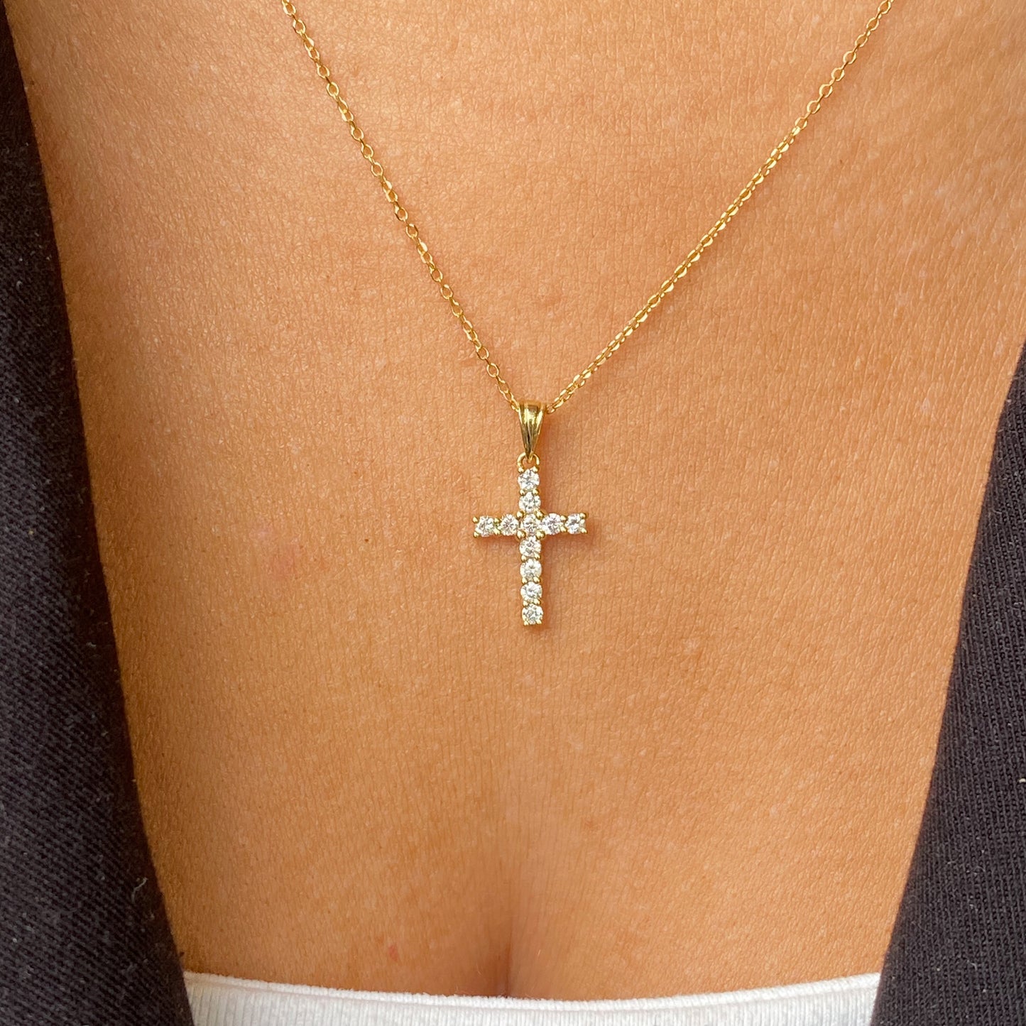 18ct Gold Diamond Cross Pendant 0.24ct - John Ross Jewellers