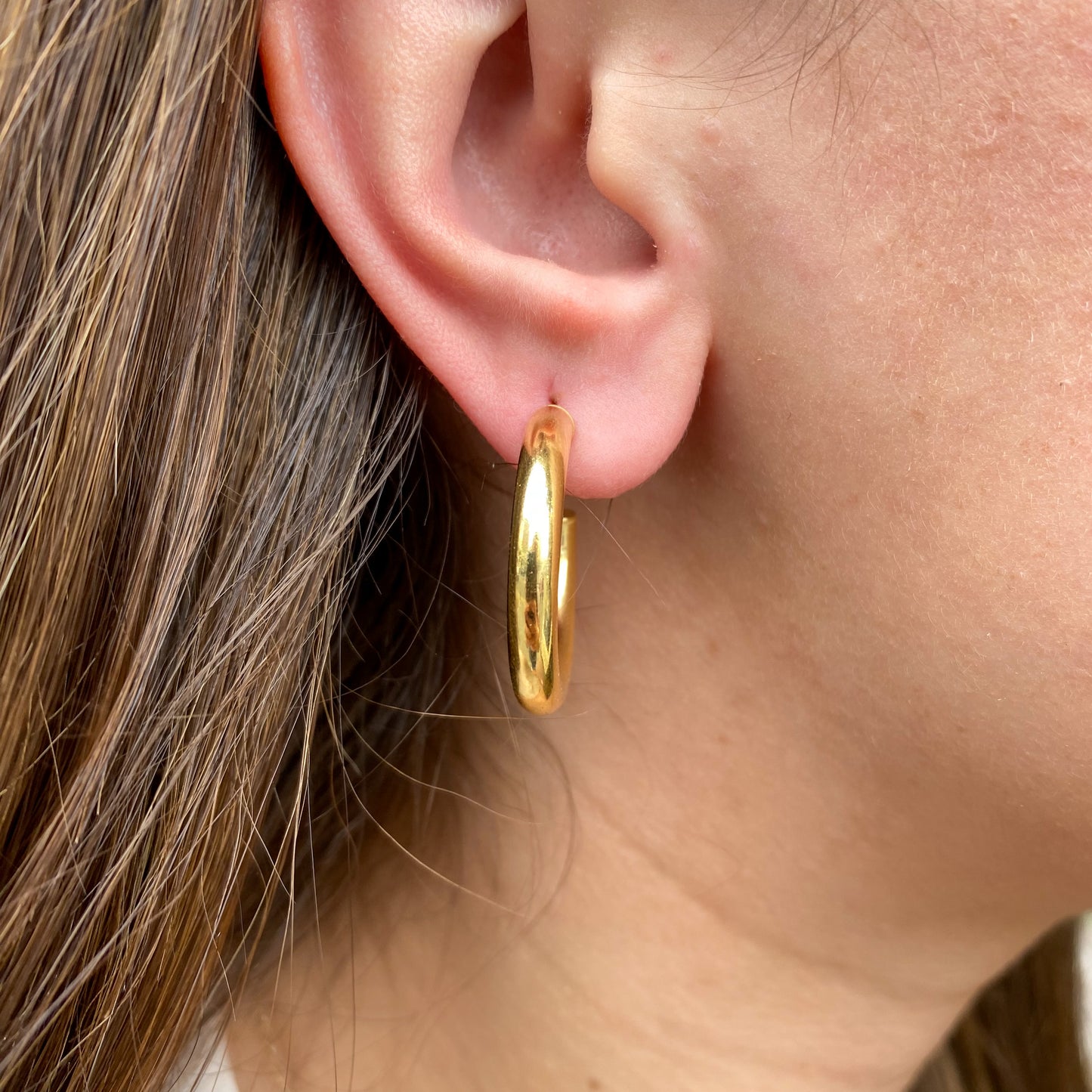 Sunshine Classic Tube Hoop Earrings | 25mm - John Ross Jewellers