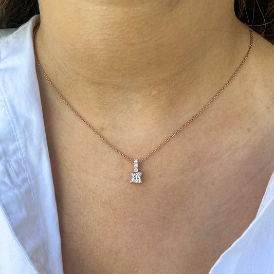 Rose Gold CZ Necklace - John Ross Jewellers