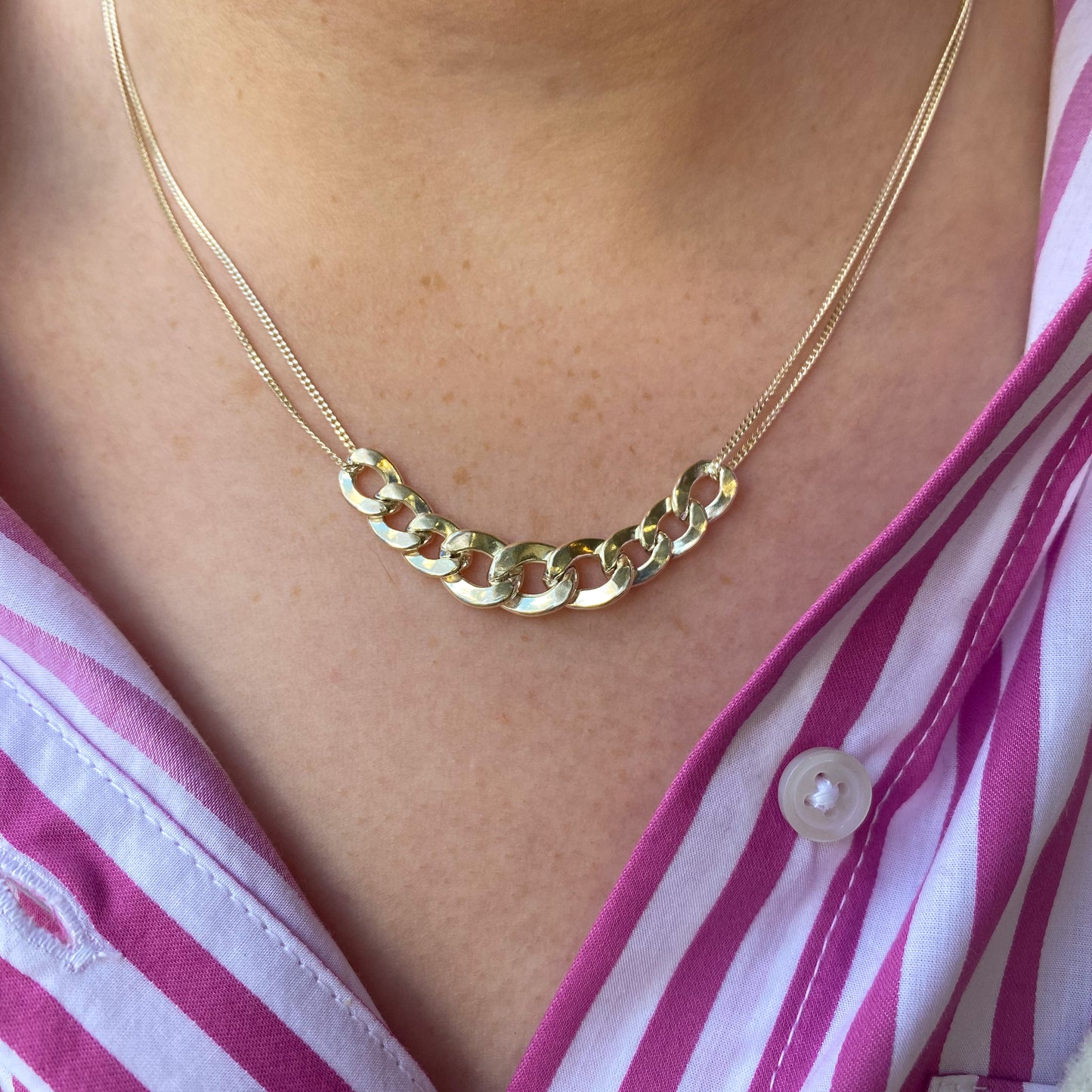 Silver Mixed Curb Chain Necklace - John Ross Jewellers