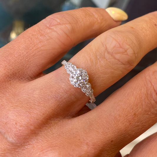 18ct Gold Graduated Garland Diamond Engagement Ring | 0.79ct - John Ross Jewellers