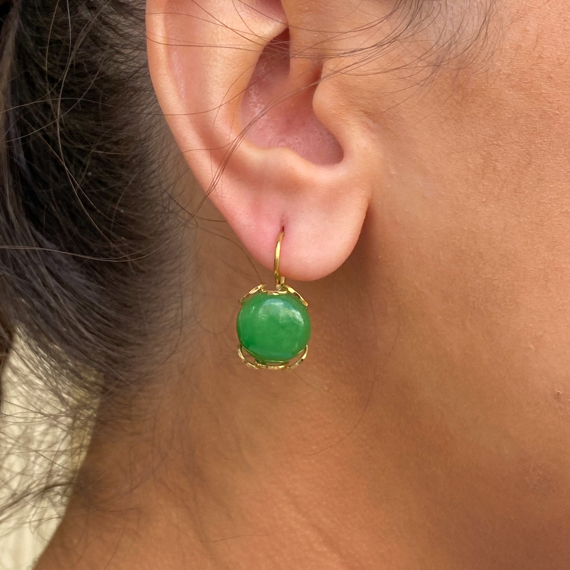 18ct Gold Jade Scintilla Drop Earrings - John Ross Jewellers