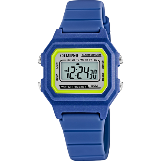 Q&Q Calypso Blue & Green Digital Watch