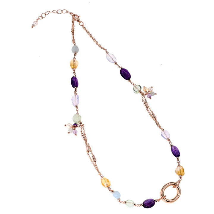 Baroque Necklace | Horos | Amethyst & Quartz - John Ross Jewellers