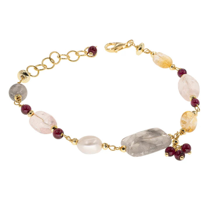 Baroque Bracelet | Horos | Garnet & Quartz