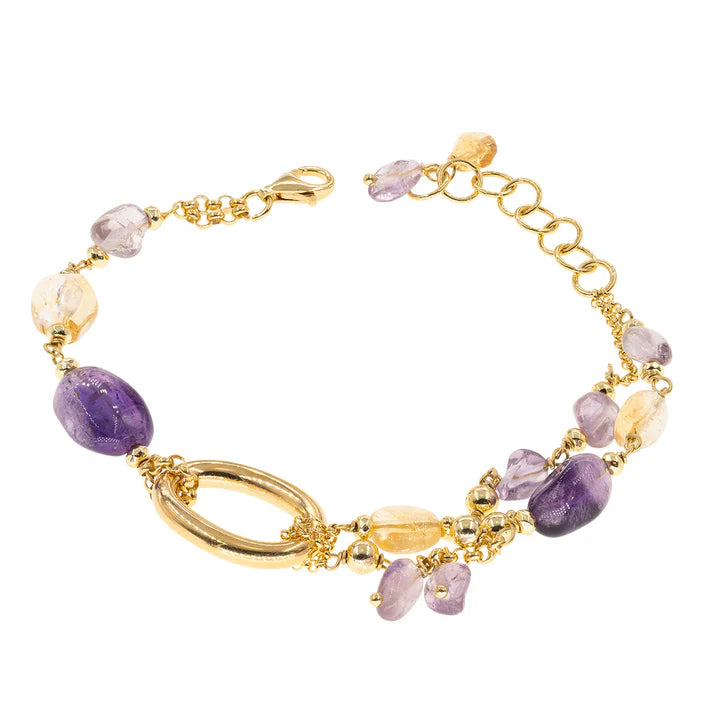 Baroque Bracelet | Temi | Amethyst & Citrine