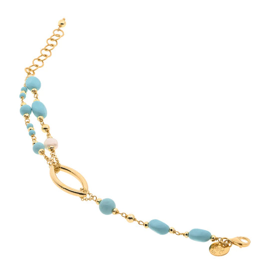 Baroque Bracelet | Corfu | Turquoise & Pearl - John Ross Jewellers