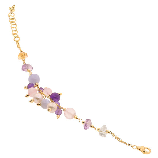 Baroque Bracelet | Evia | Pearl, Amethyst & Chalcedony - John Ross Jewellers