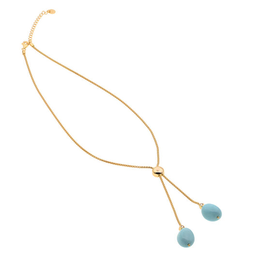 Baroque Lariat Necklace | Corfu | Turquoise - John Ross Jewellers