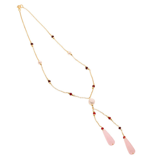 Baroque Lariart Necklace | Oia | Pearl & Quartz - John Ross Jewellers