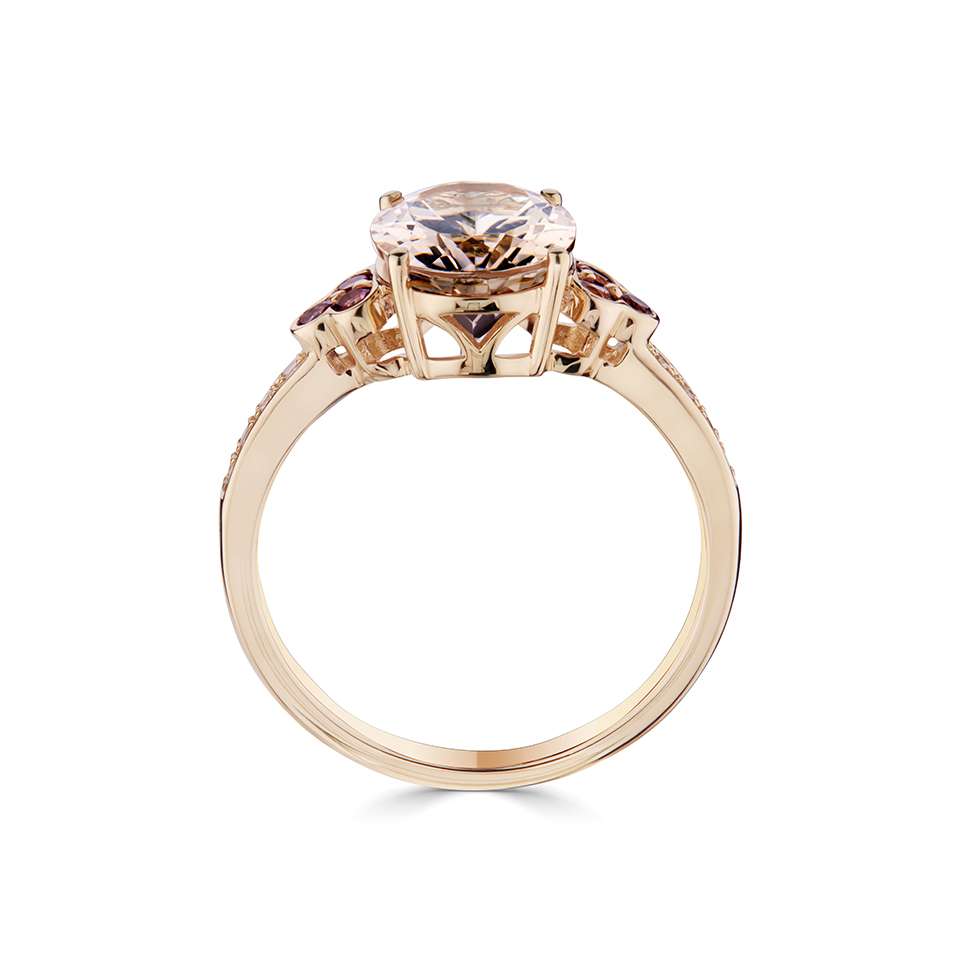 18ct Rose Gold Morganite, Pink Tourmaline & Diamond Ring - John Ross Jewellers