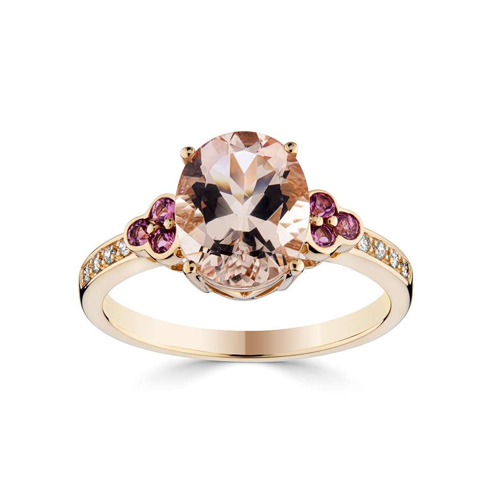 18ct Rose Gold Morganite, Pink Tourmaline & Diamond Ring - John Ross Jewellers
