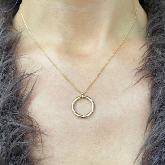 Mark Milton 9ct gold diamond eternity necklace with a continuous row of sparkling diamonds