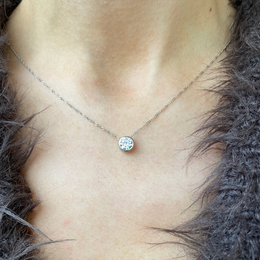 Mark Milton 9ct white gold CZ slider necklace on a clean background