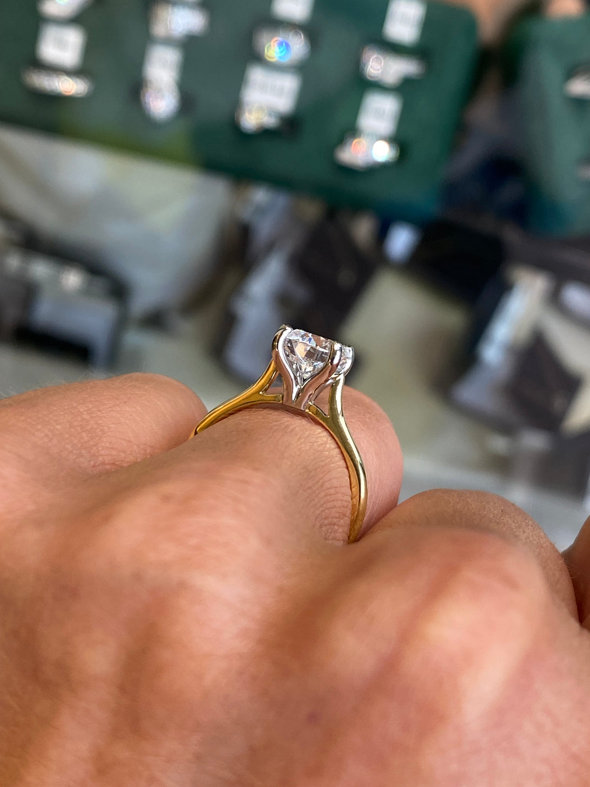 Domino 18ct gold solitaire engagement ring with 1.53ct certificated lab-grown diamond