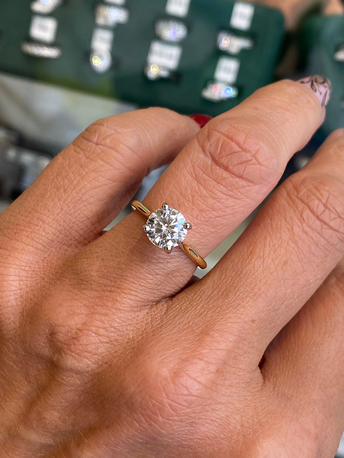 Domino 18ct gold solitaire engagement ring with certificated 1.53ct lab-grown diamond