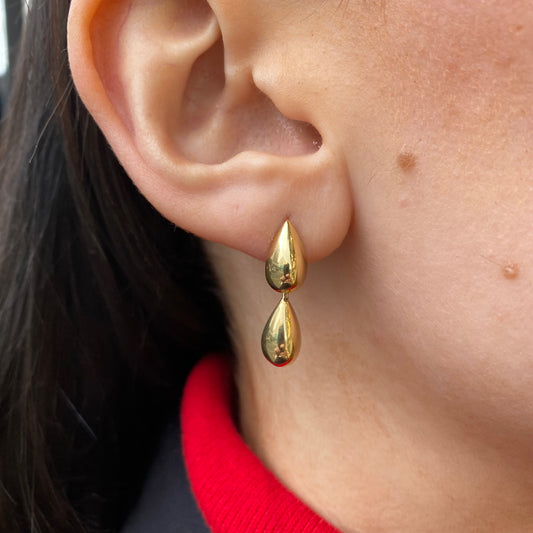 Sunshine Double Teardrop Drop Earrings