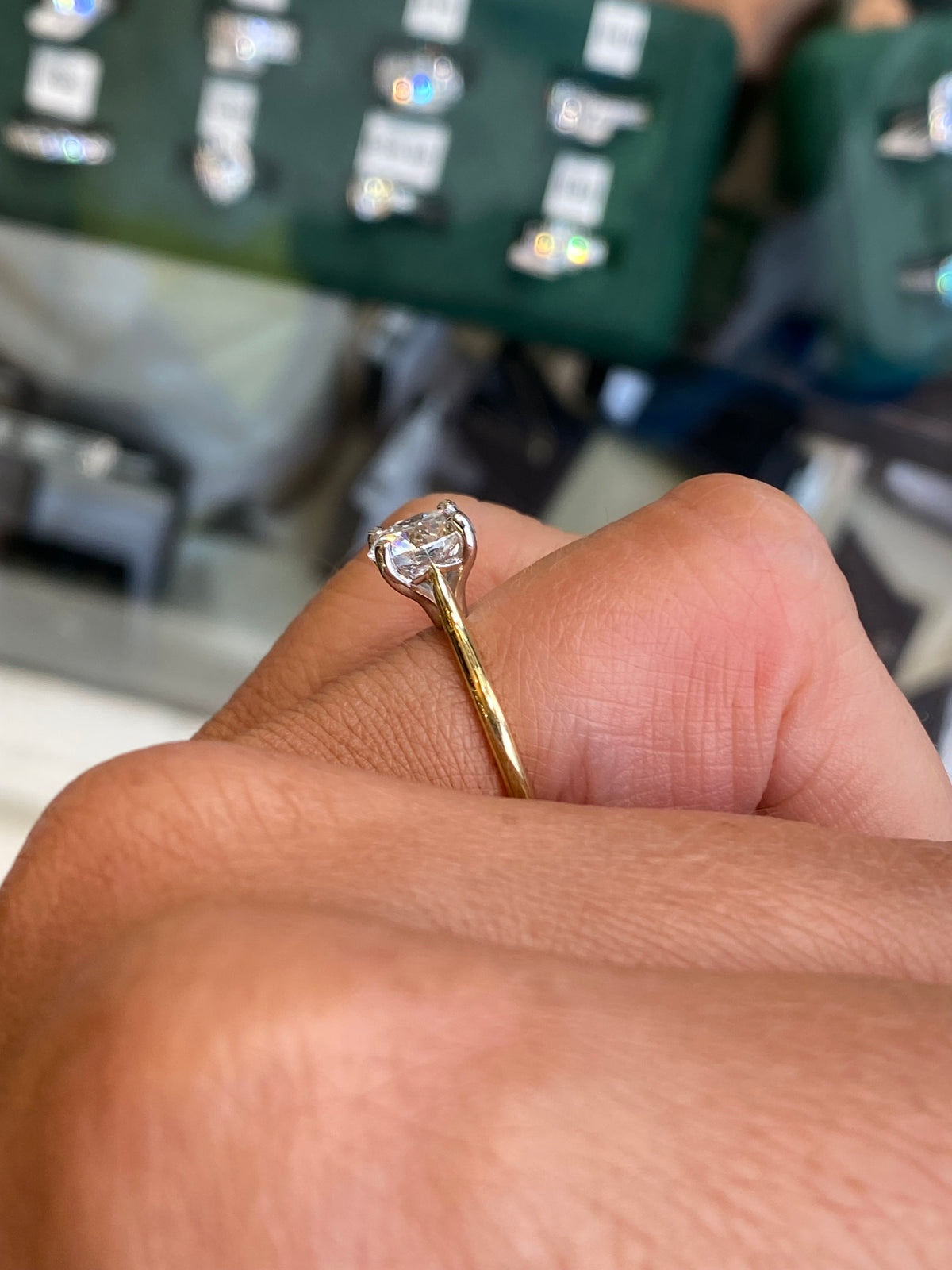 Domino 18ct gold solitaire engagement ring with certificated 1.53ct lab-grown diamond