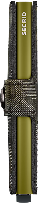 Secrid Miniwallet Jungle Moss image showing side views with textured green moss-colored leather and compact wallet design
