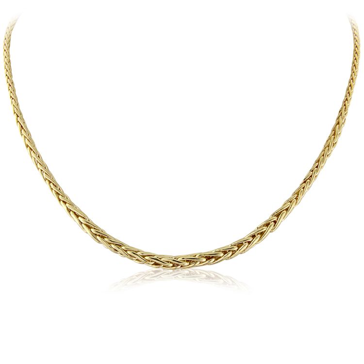 9ct gold Palmier necklace by Mark Milton featuring a detailed palm leaf pendant on a delicate chain.