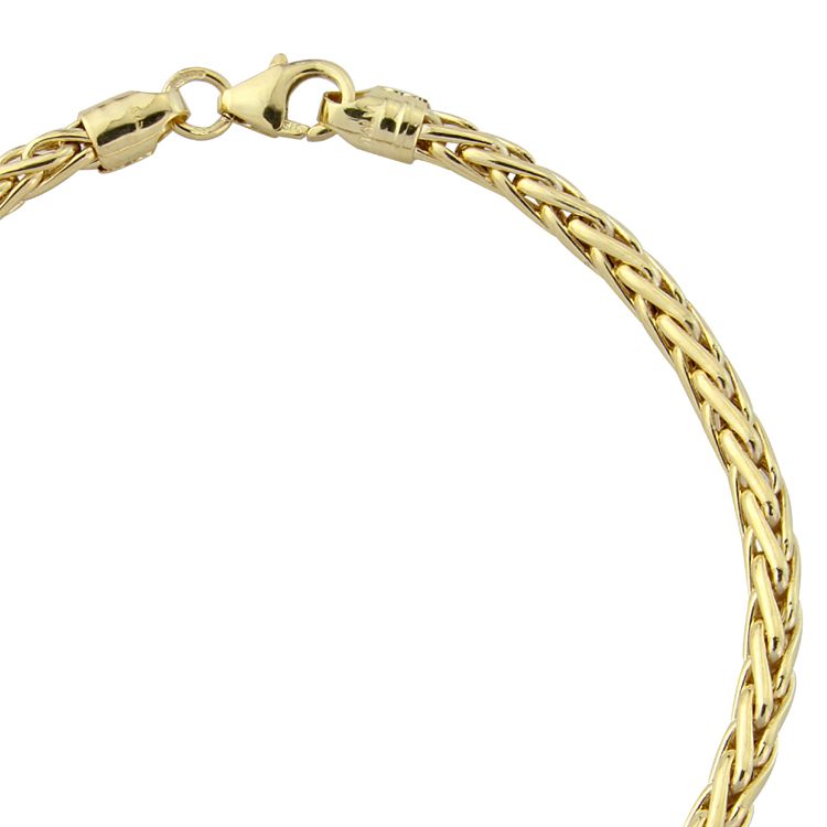 9ct gold Palmier bracelet by Mark Milton featuring intricate palm leaf design and polished finish.