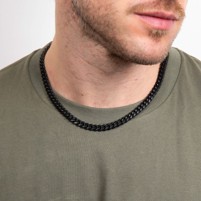 Fred Bennett Black Brushed Curb Chain Necklace - John Ross Jewellers