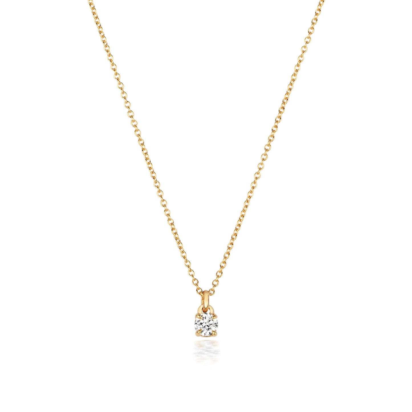 18ct Gold Petite Diamond Solitaire Necklace | 0.10ct