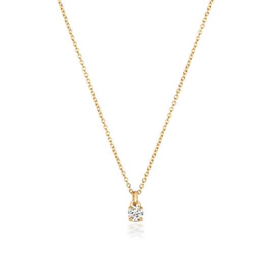18ct Gold Petite Diamond Solitaire Necklace | 0.10ct