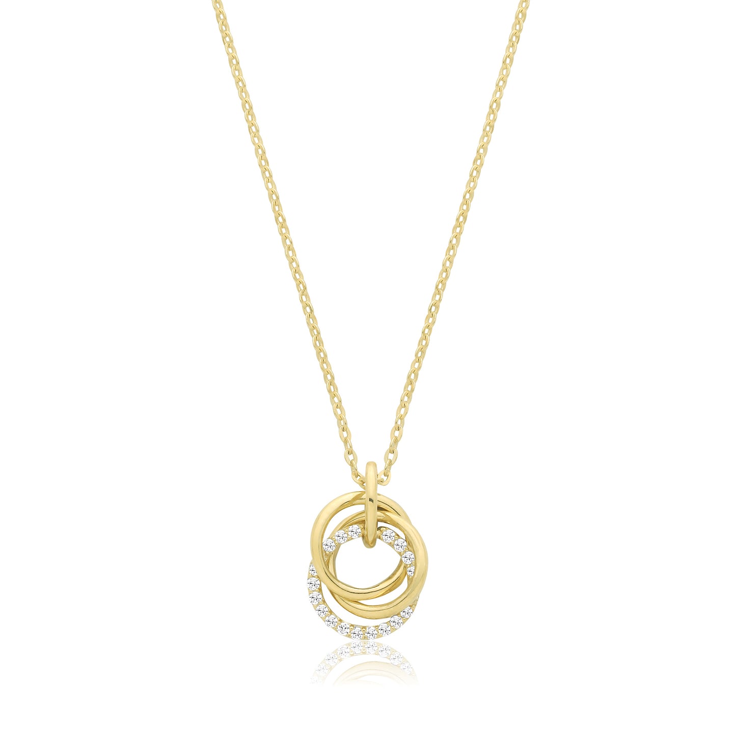 9ct Gold CZ Russian Knot Necklace - John Ross Jewellers