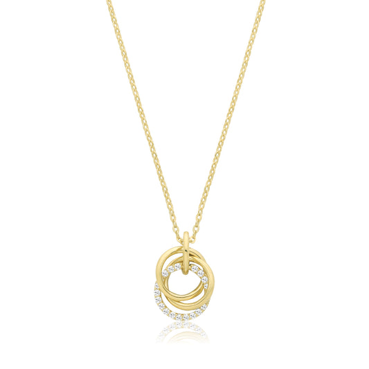 9ct Gold CZ Russian Knot Necklace - John Ross Jewellers