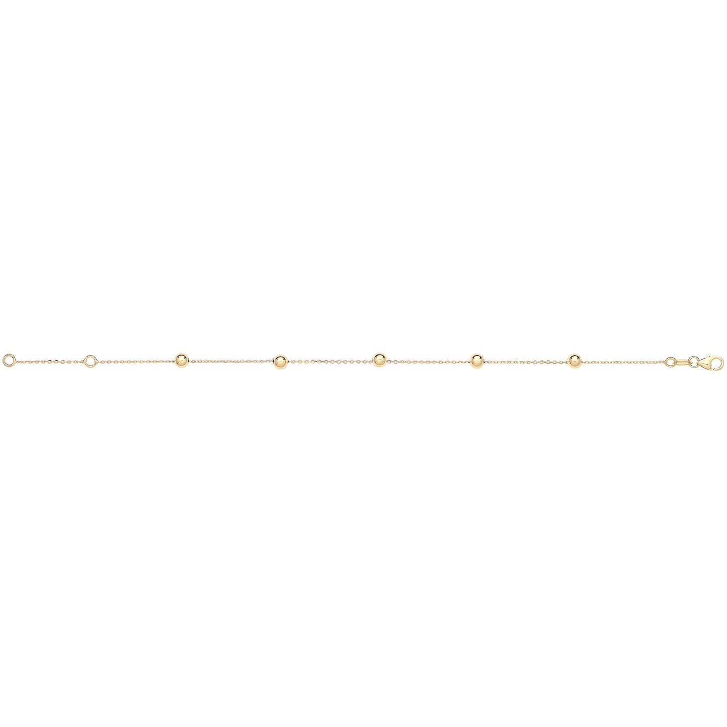 9ct Gold Bead & Chain Bracelet