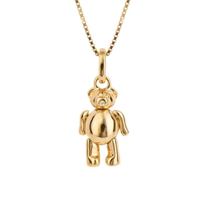 D for Diamond Ted The Teddy Necklace