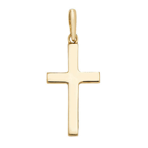 9ct Gold Plain Block Cross Pendant | Medium