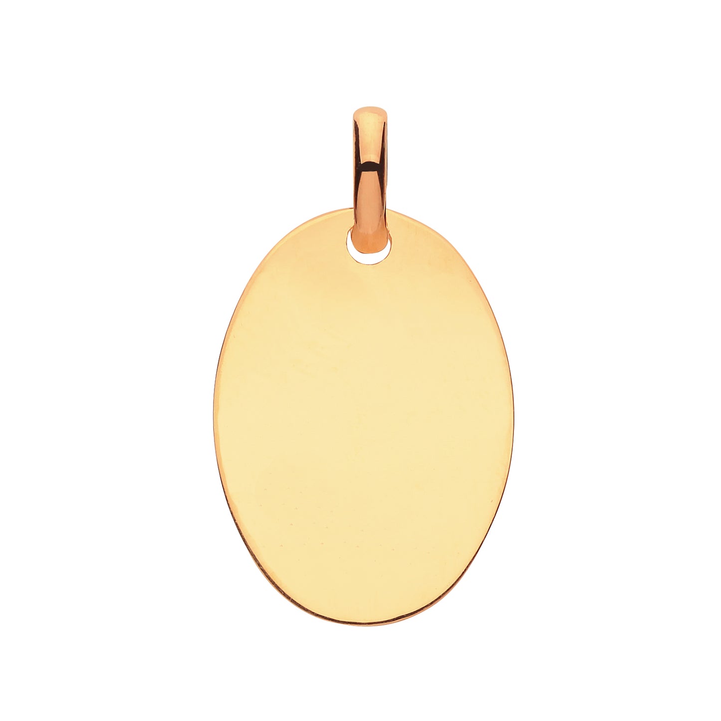 9ct Gold Oval Disc Necklace | 12mm Diameter Disc - John Ross Jewellers