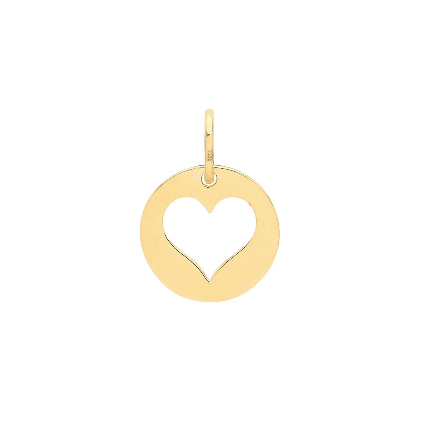 9ct Gold Heart Cut Out Charm - John Ross Jewellers