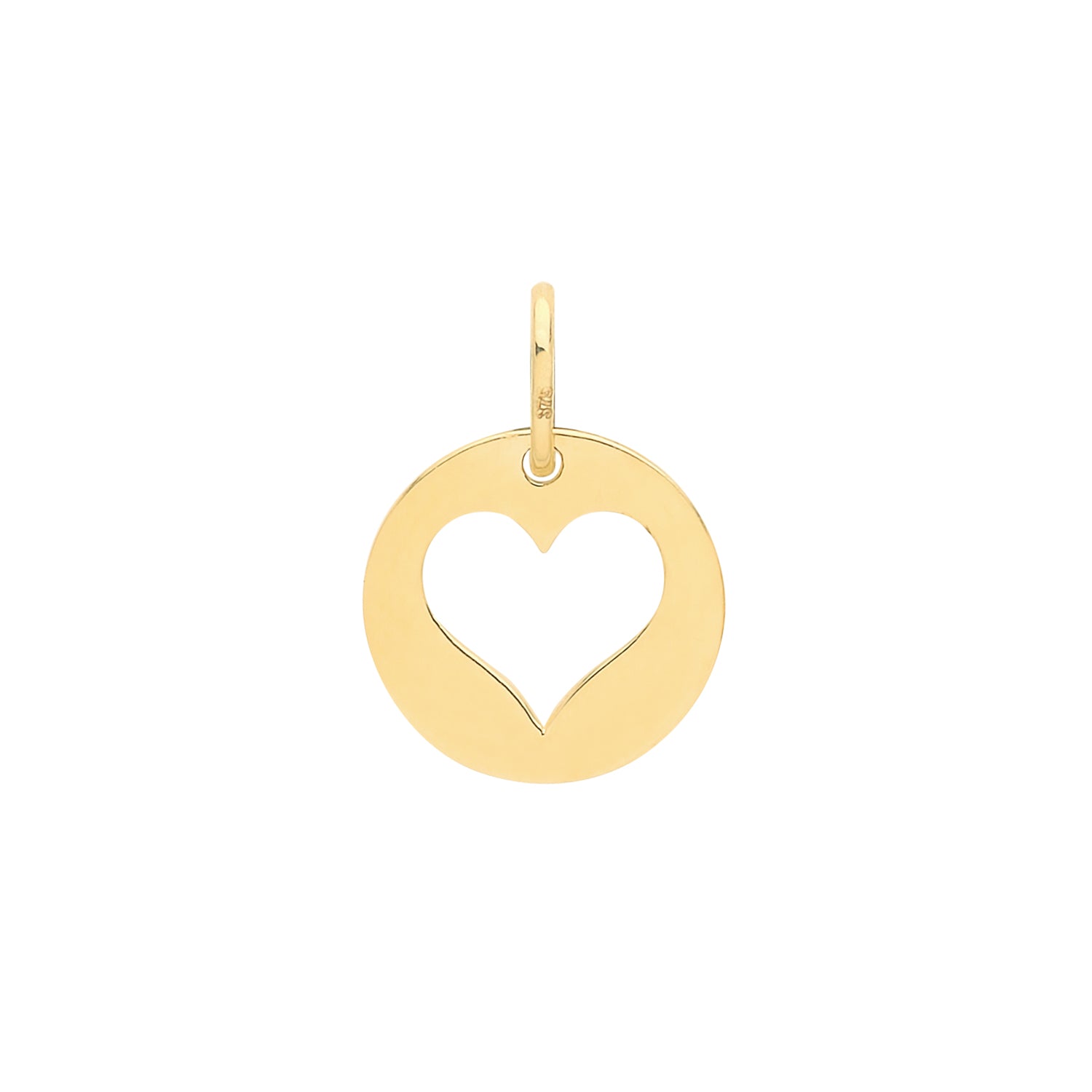 9ct Gold Heart Cut Out Charm - John Ross Jewellers