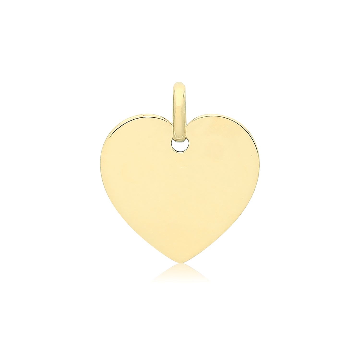 9ct Gold Heart Disc Necklace | 13mm Diameter Disc - John Ross Jewellers