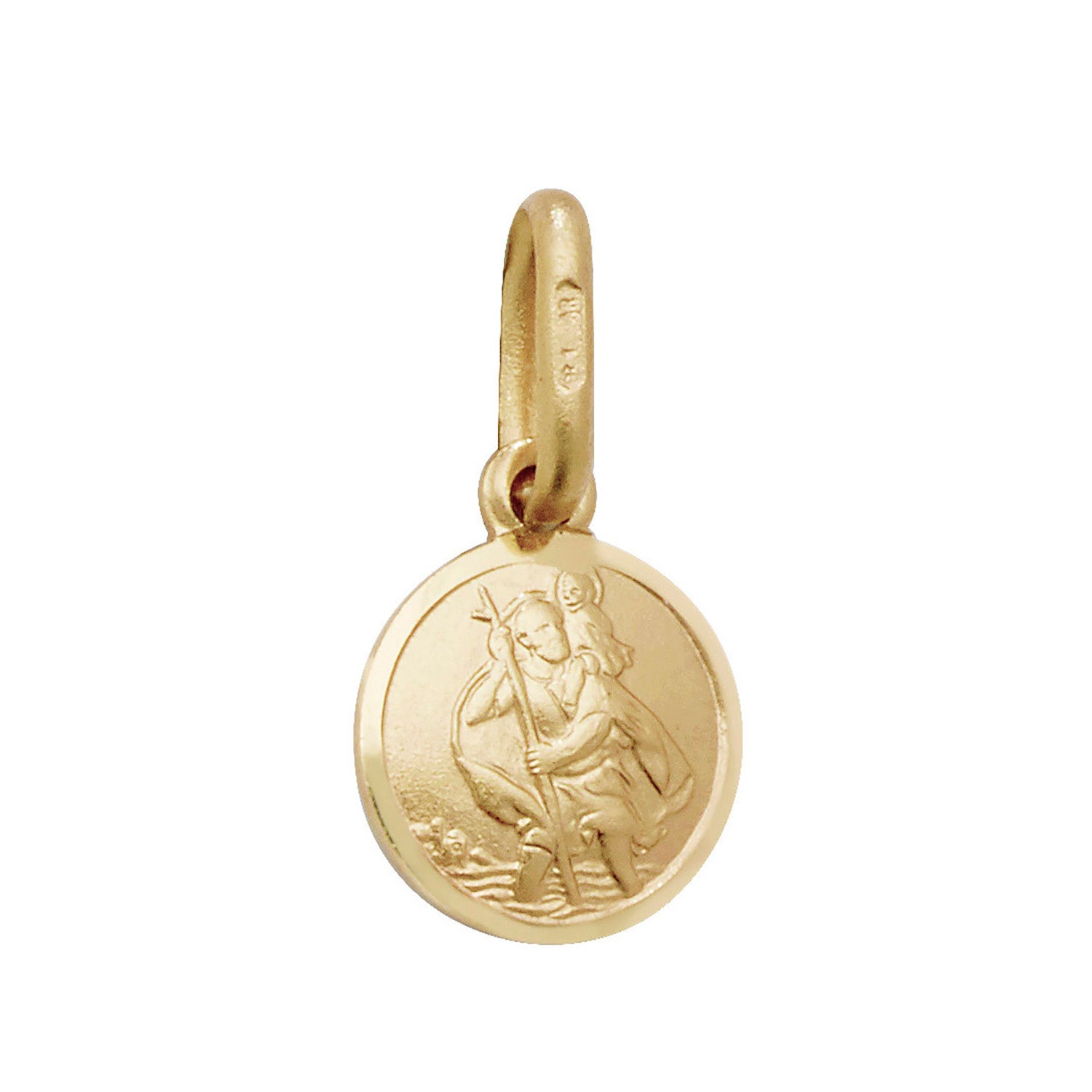 9ct Gold St Christopher Medal Necklace - 8mm - John Ross Jewellers