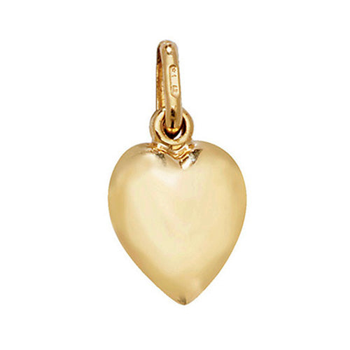 9ct Gold Puffed Heart Charm - John Ross Jewellers