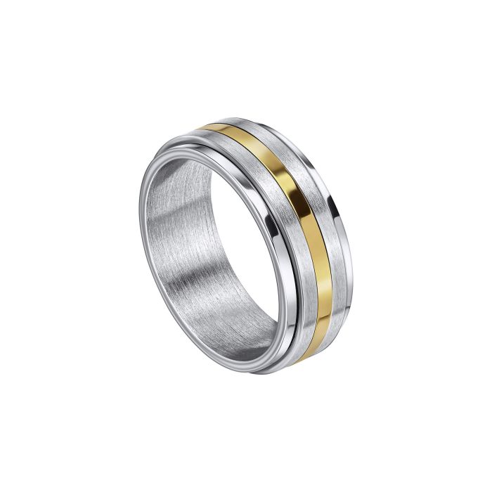 Fred Bennett Gold Stripe Steel Spinner Ring - John Ross Jewellers